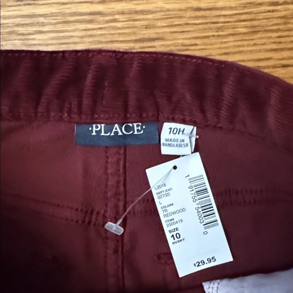 NWT Children’s Place Burgundy Corduroy Pants size 10 Husky